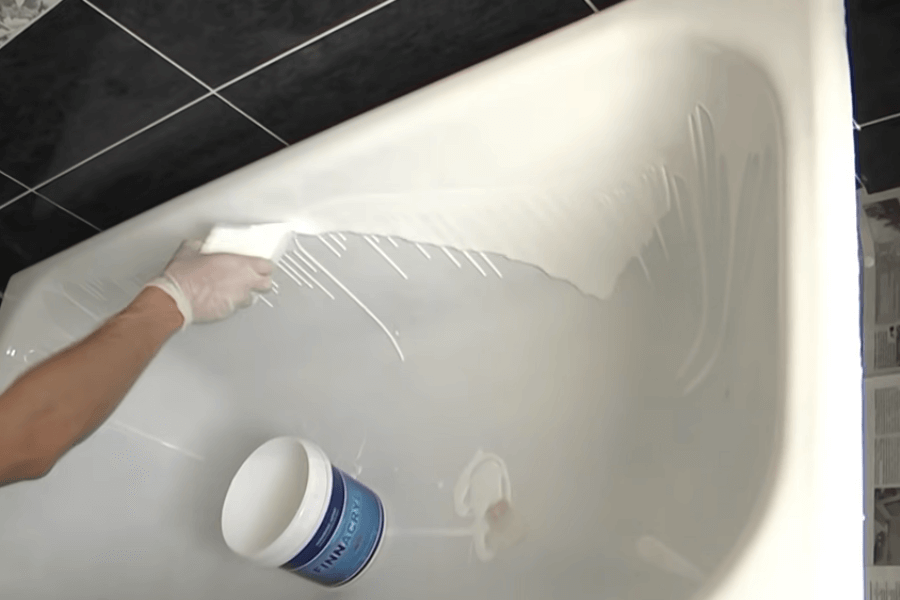 Покраска ванны своими руками с применением эпоксидной эмали и жидкого акрила
